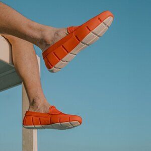 COPY - NEW SWIMS men Beach Lace Loafers Orange/Whitete/Charcoal 253